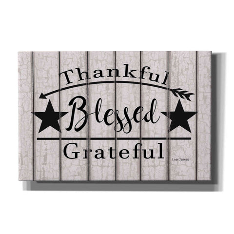 Image of 'Blessed Thankful Grateful' by Linda Spivey, Canvas Wall Art
