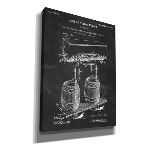 Image of 'Beer Barrel Blueprint Patent Chalkboard' Canvas Wall Art,Size A Portrait