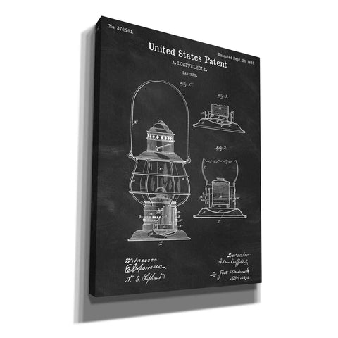 Image of 'Lantern Blueprint Patent Chalkboard' Canvas Wall Art,Size A Portrait