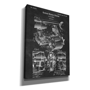 'Owen Revolver Blueprint Patent Chalkboard' Canvas Wall Art,Size A Portrait