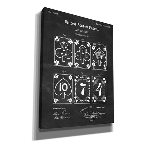 Image of 'Playing Cards Blueprint Patent Chalkboard' Canvas Wall Art,Size A Portrait