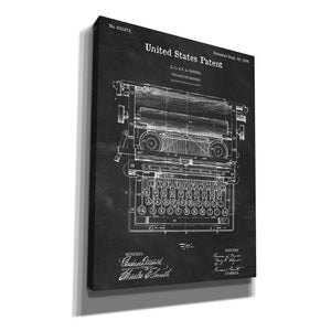 'Typewriter Blueprint Patent Chalkboard' Canvas Wall Art,Size A Portrait
