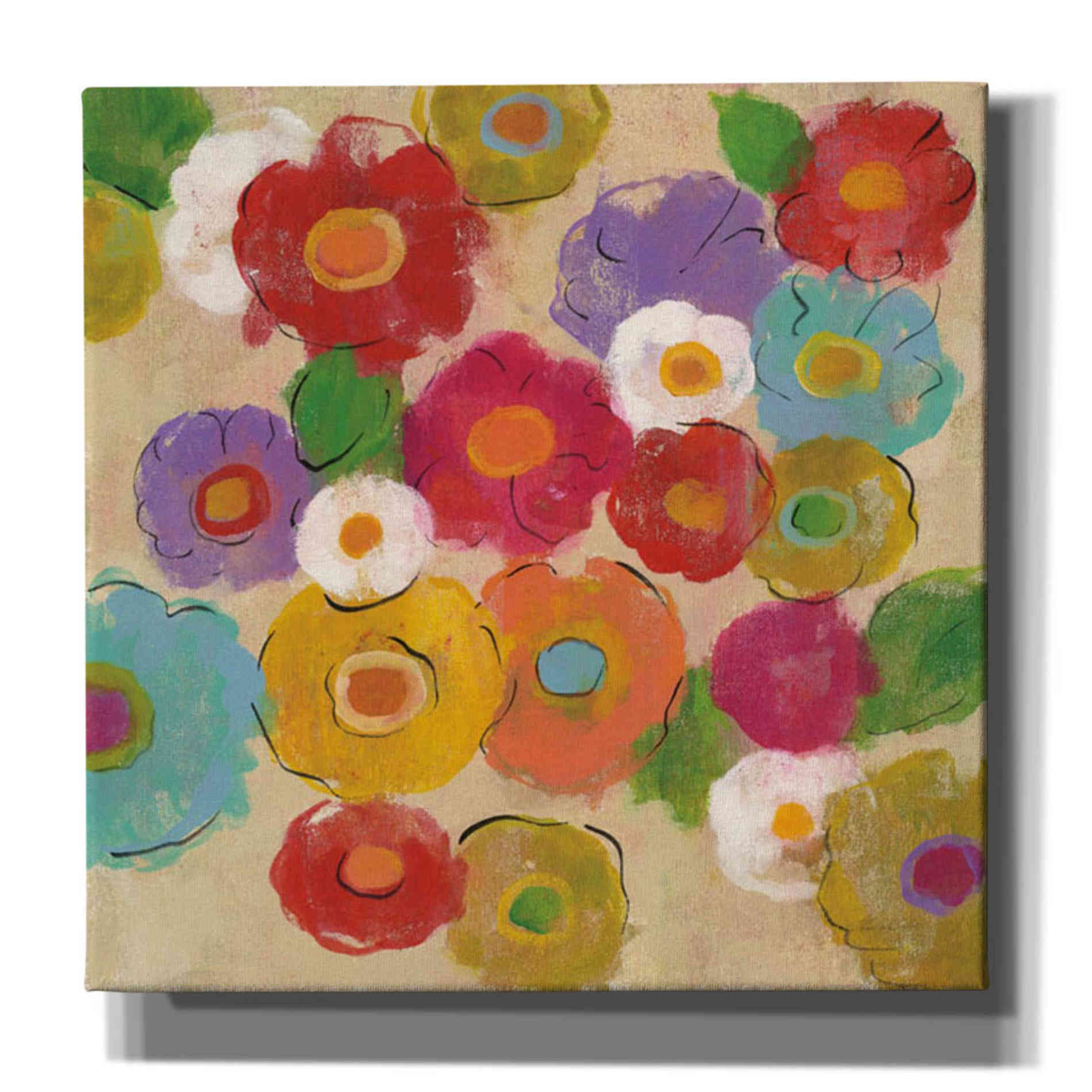 'Bohemian Bouquet II' by Silvia Vassileva, Canvas Wall Art,Size 1 Square