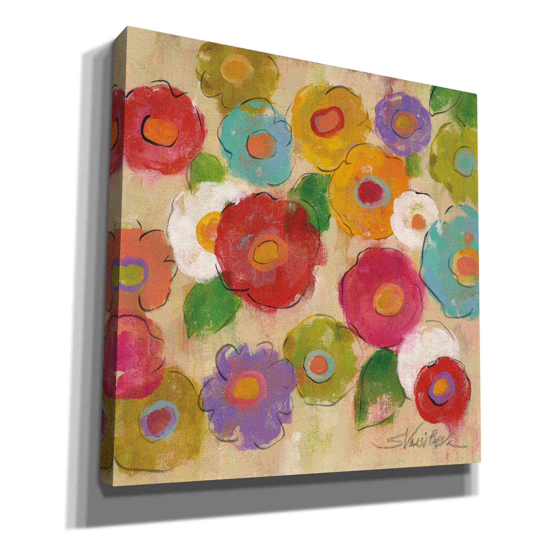 'Bohemian Bouquet III' by Silvia Vassileva, Canvas Wall Art,Size 1 Square