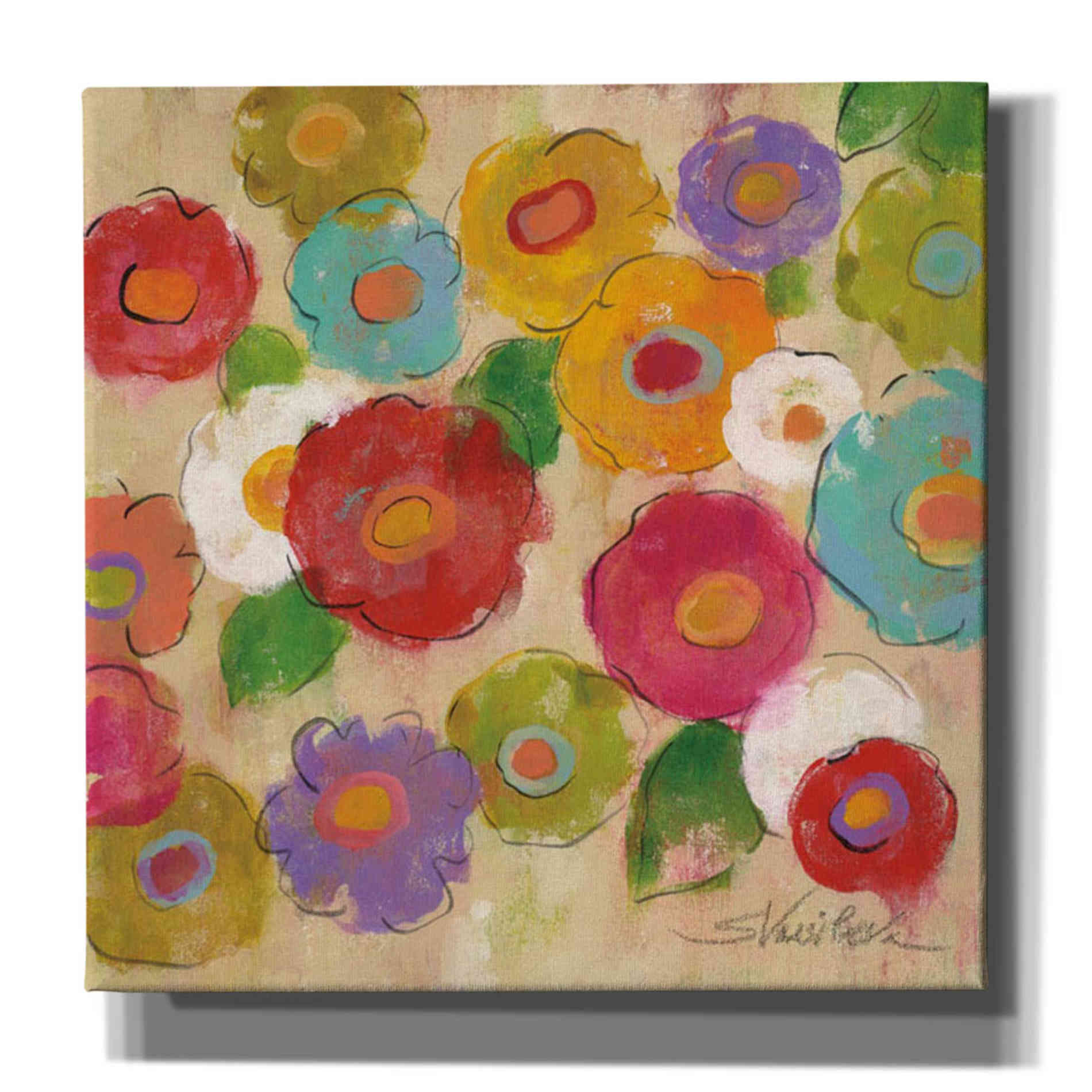 'Bohemian Bouquet III' by Silvia Vassileva, Canvas Wall Art,Size 1 Square