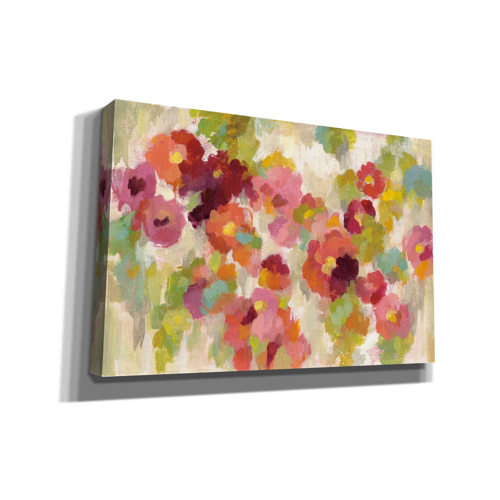 "Coral and Emerald Garden I" by Silvia Vassileva, Canvas Wall Art,Size A Landscape