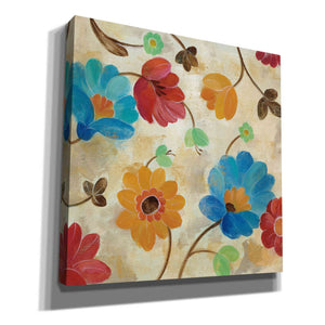 'Coral and Teal Garden I' by Silvia Vassileva, Canvas Wall Art,Size 1 Square