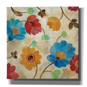 'Coral and Teal Garden I' by Silvia Vassileva, Canvas Wall Art,Size 1 Square