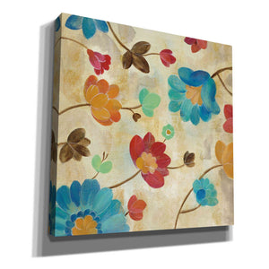 'Coral and Teal Garden II' by Silvia Vassileva, Canvas Wall Art,Size 1 Square