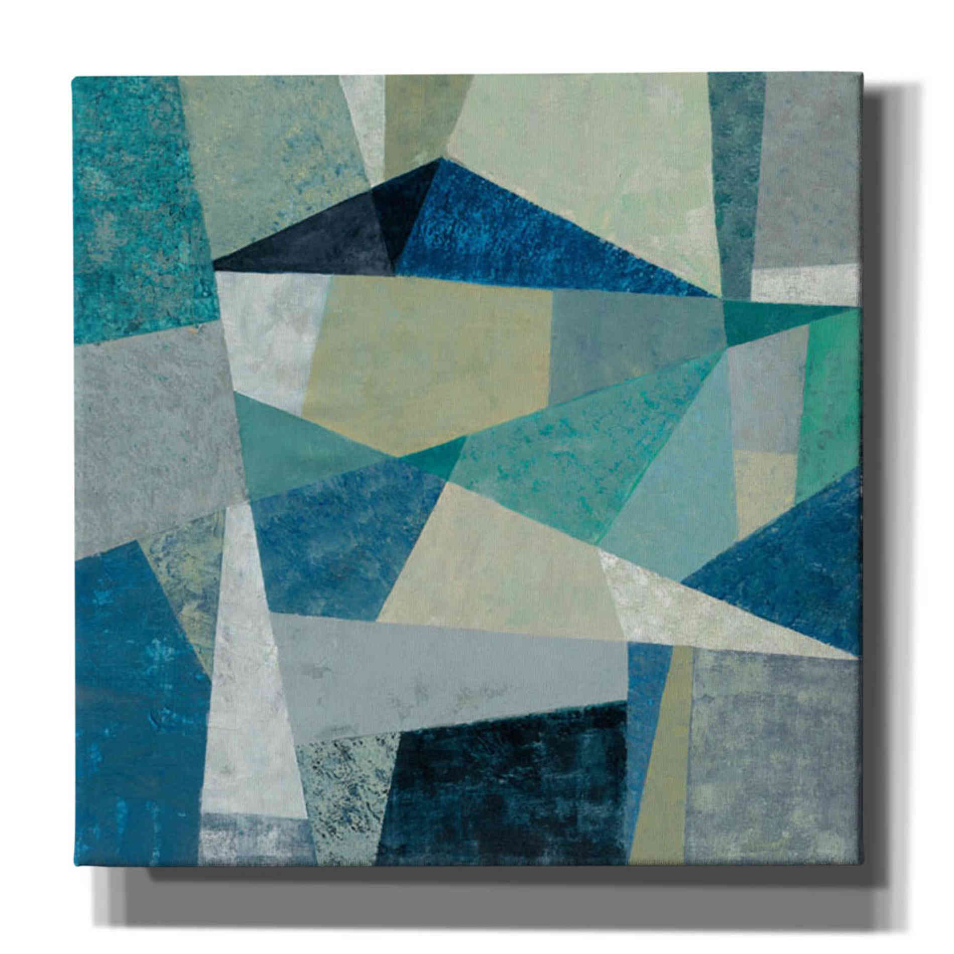 'Indigo Geo Metric' by Silvia Vassileva, Canvas Wall Art,Size 1 Square