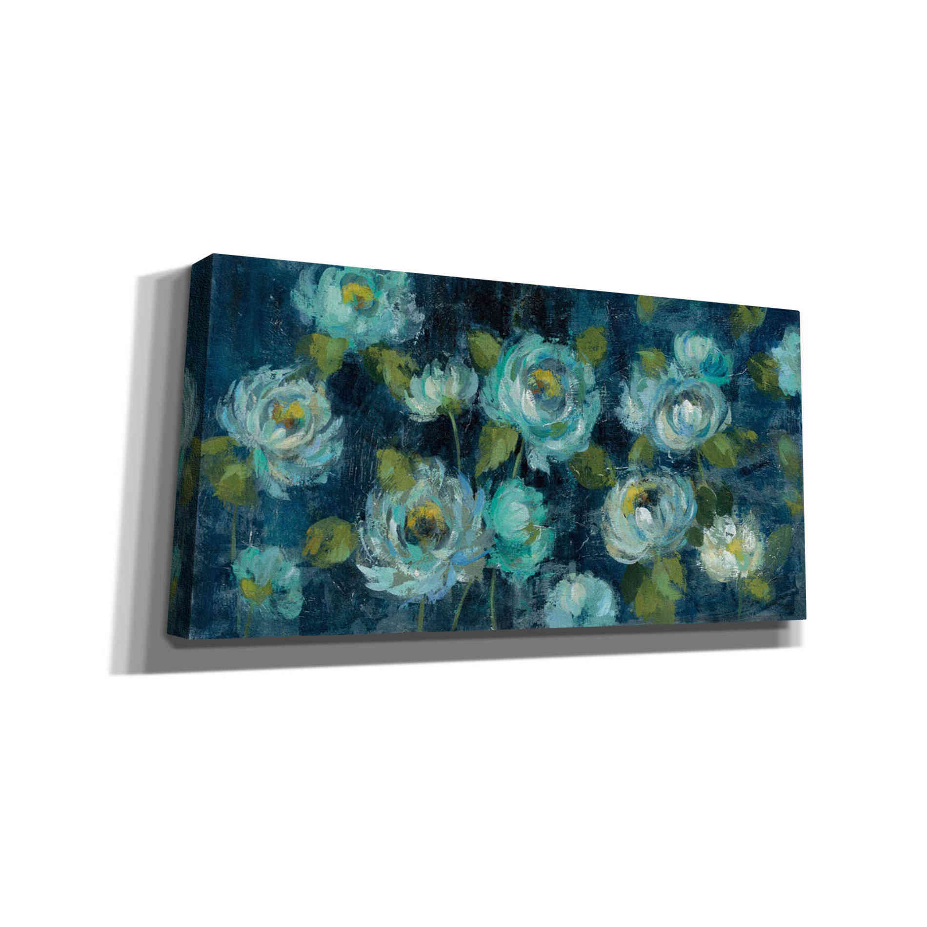"Indigo Mums" by Silvia Vassileva, Canvas Wall Art,Size 2 Landscape