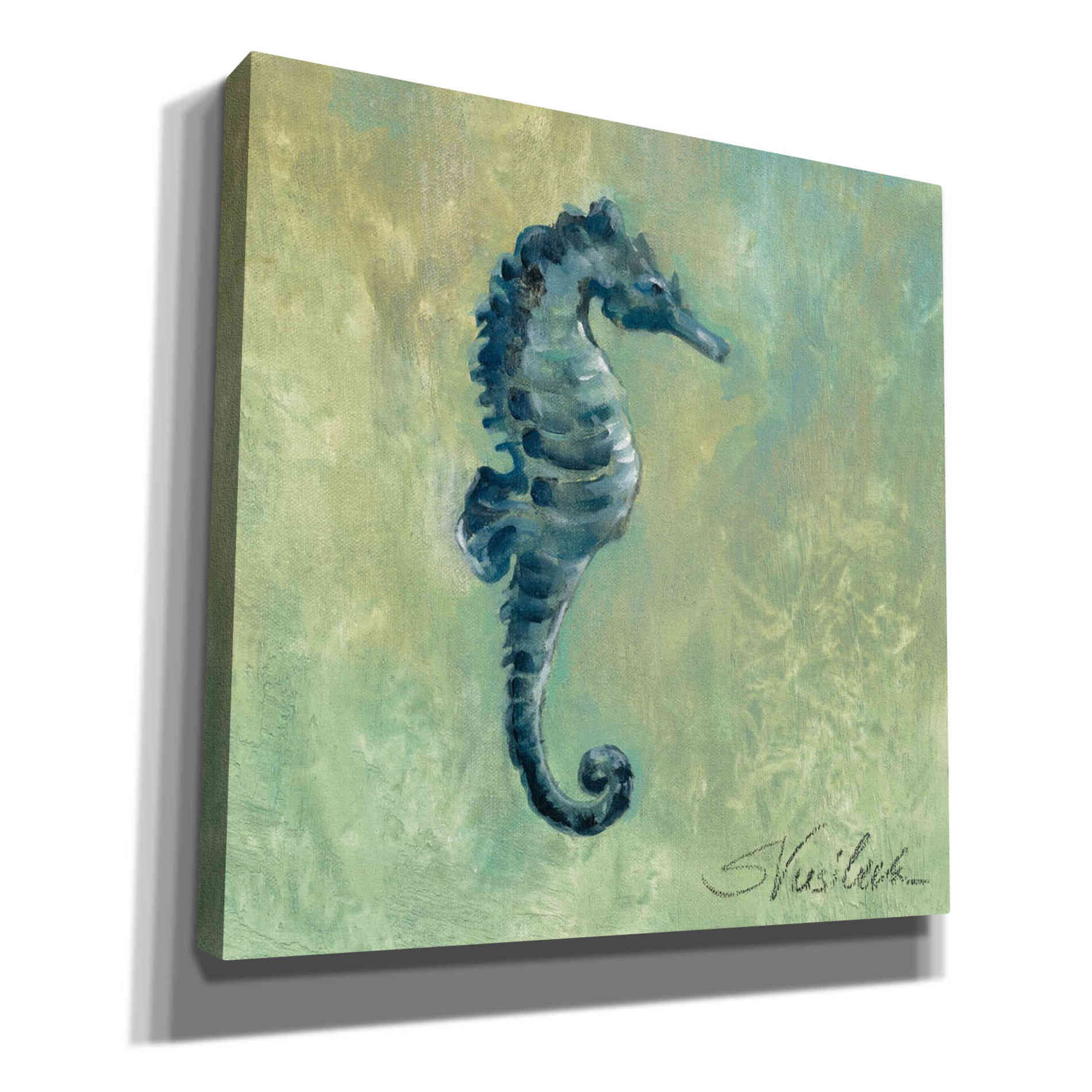 'Indigo Sea Life I' by Silvia Vassileva, Canvas Wall Art,Size 1 Square