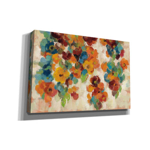 "Spice and Turquoise Florals" by Silvia Vassileva, Canvas Wall Art,Size A Landscape