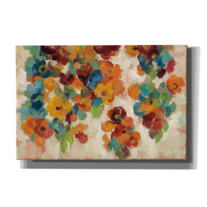 "Spice and Turquoise Florals" by Silvia Vassileva, Canvas Wall Art,Size A Landscape