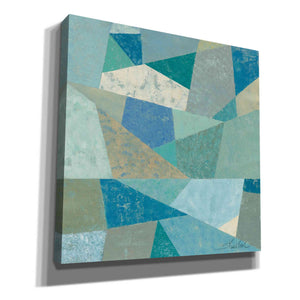 'Teal Geo Metric' by Silvia Vassileva, Canvas Wall Art,Size 1 Square