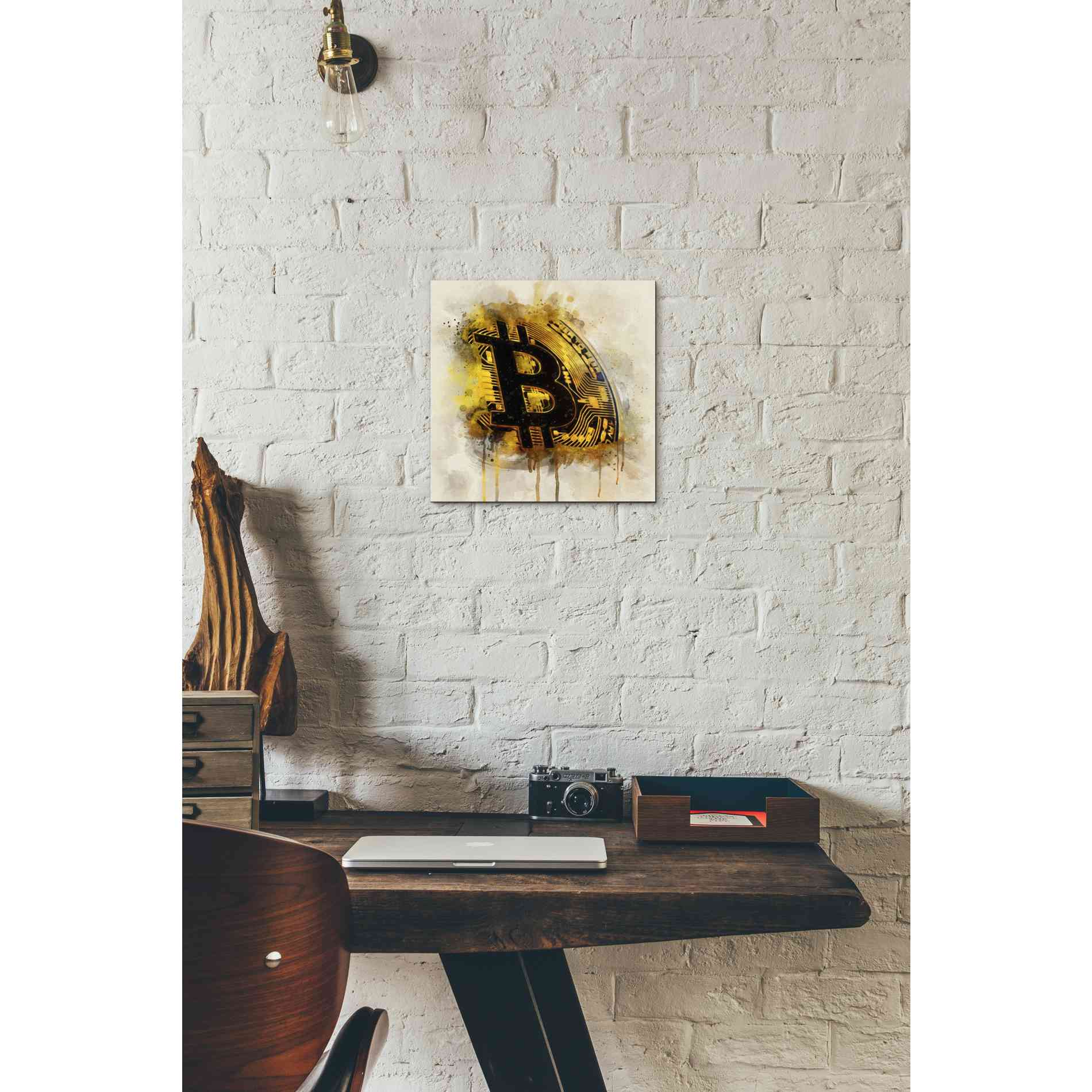 'Bitcoin Era in Gold' by Surma and Guillen, Canvas Wall Art,12 x 12