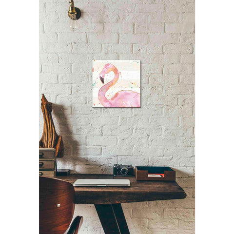 Image of 'Flamingo Fever III' by Anne Tavoletti, Canvas Wall Art,12 x 12