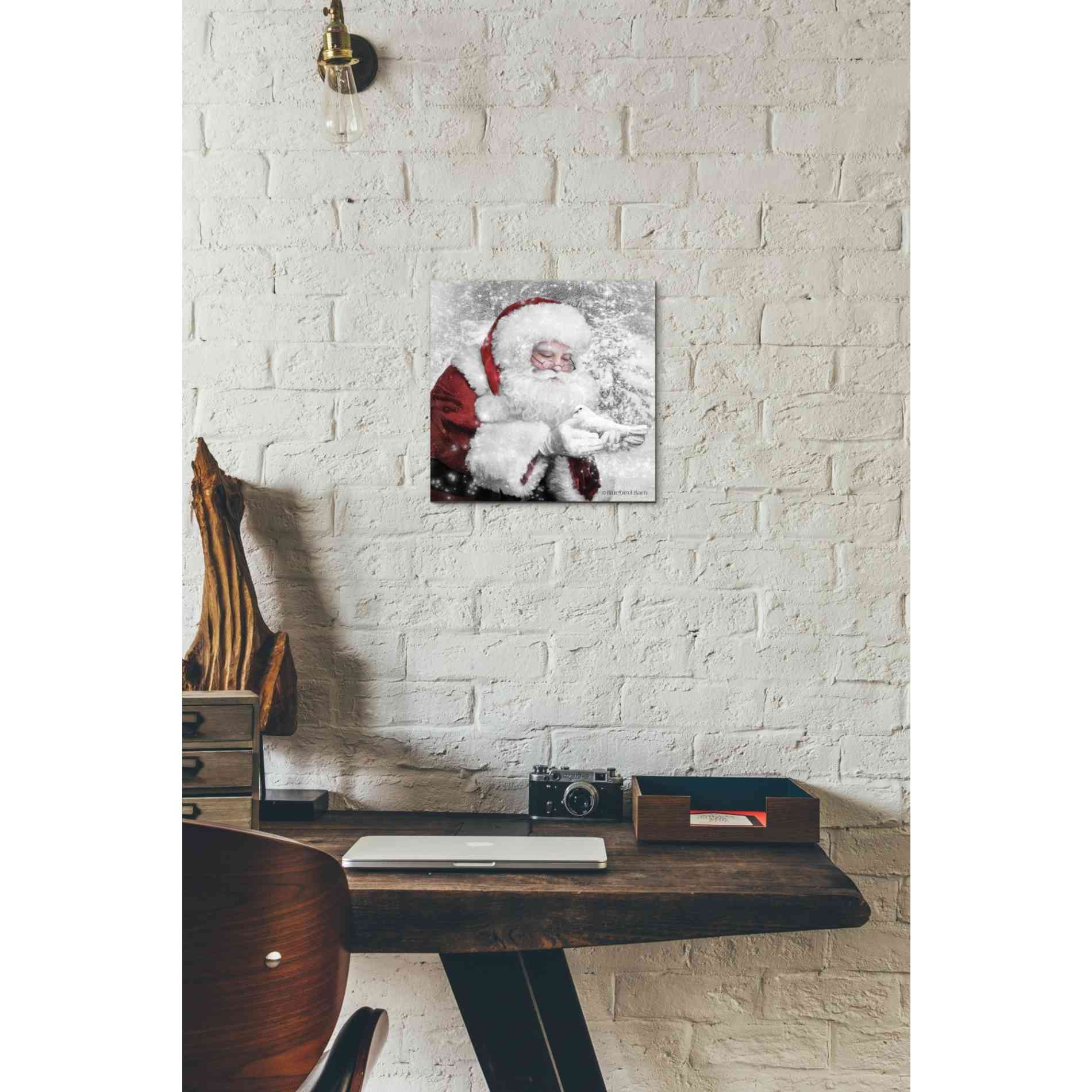 'Santa's Little Friend' by Bluebird Barn, Canvas Wall Art,12 x 12