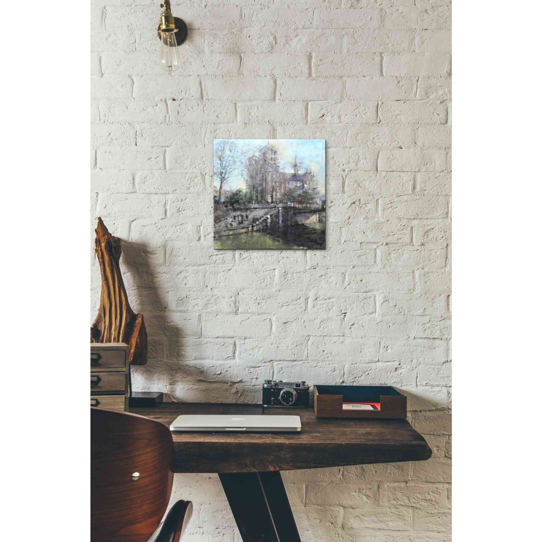 'Notre Dame on the Seine' by Mark Lague, Canvas Wall Art,12 x 12