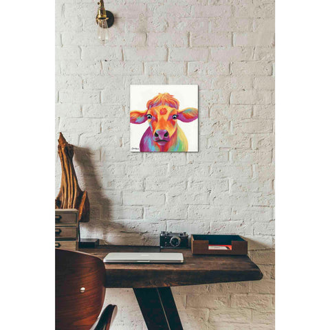 Image of 'Cheery Cow' by Britt Hallowell, Canvas Wall Art,12 x 12