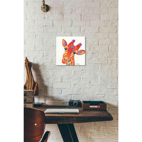 Image of 'Cheery Giraffe' by Britt Hallowell, Canvas Wall Art,12 x 12