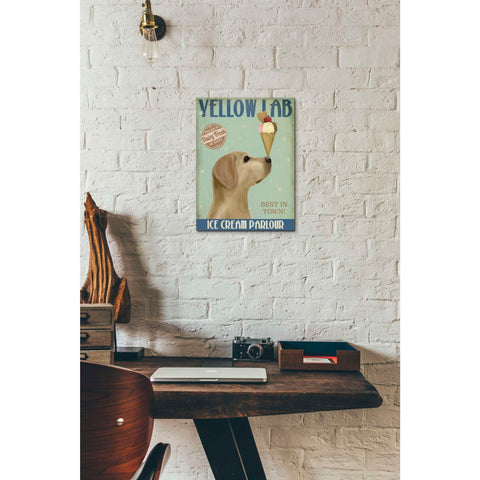 Image of 'Yellow Labrador Ice Cream,' by Fab Funky, Giclee Canvas Wall Art