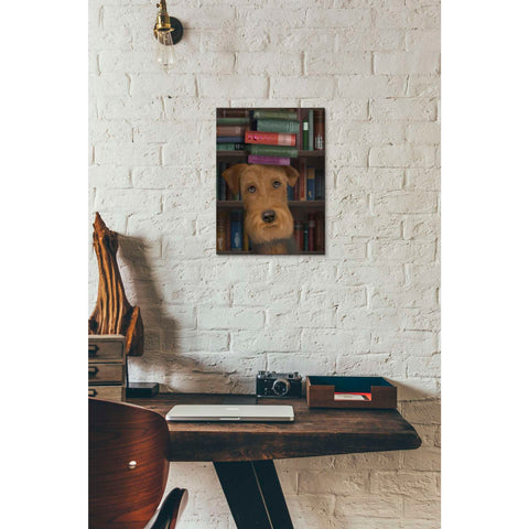 Image of 'Airedale and Books,' by Fab Funky, Giclee Canvas Wall Art