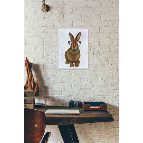 Image of 'Rabbit and Flower Glasses' by Fab Funky, Giclee Canvas Wall Art