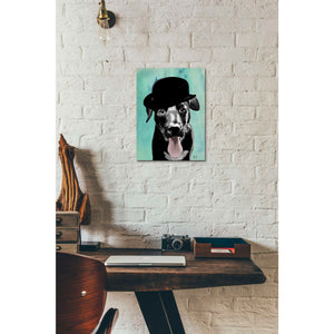 'Black Labrador in Bowler Hat' by Fab Funky, Giclee Canvas Wall Art