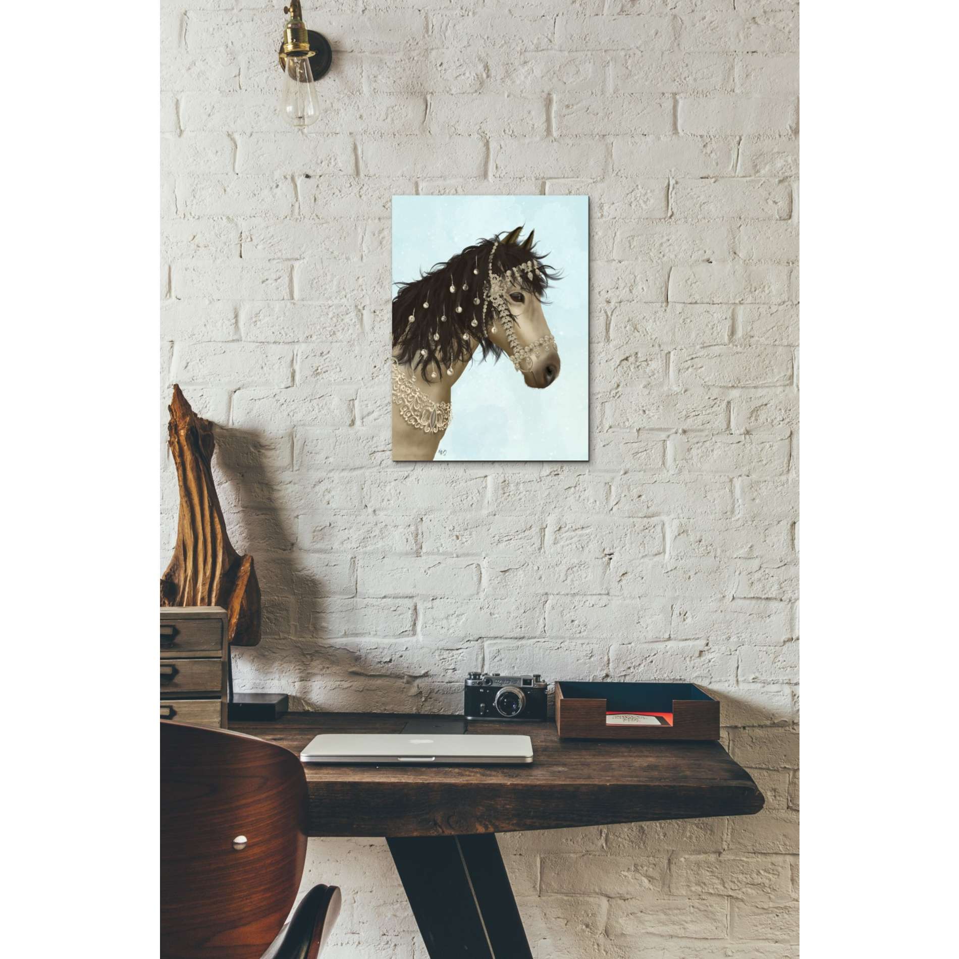 'Horse Buckskin with Jewelled Bridle' by Fab Funky, Giclee Canvas Wall Art