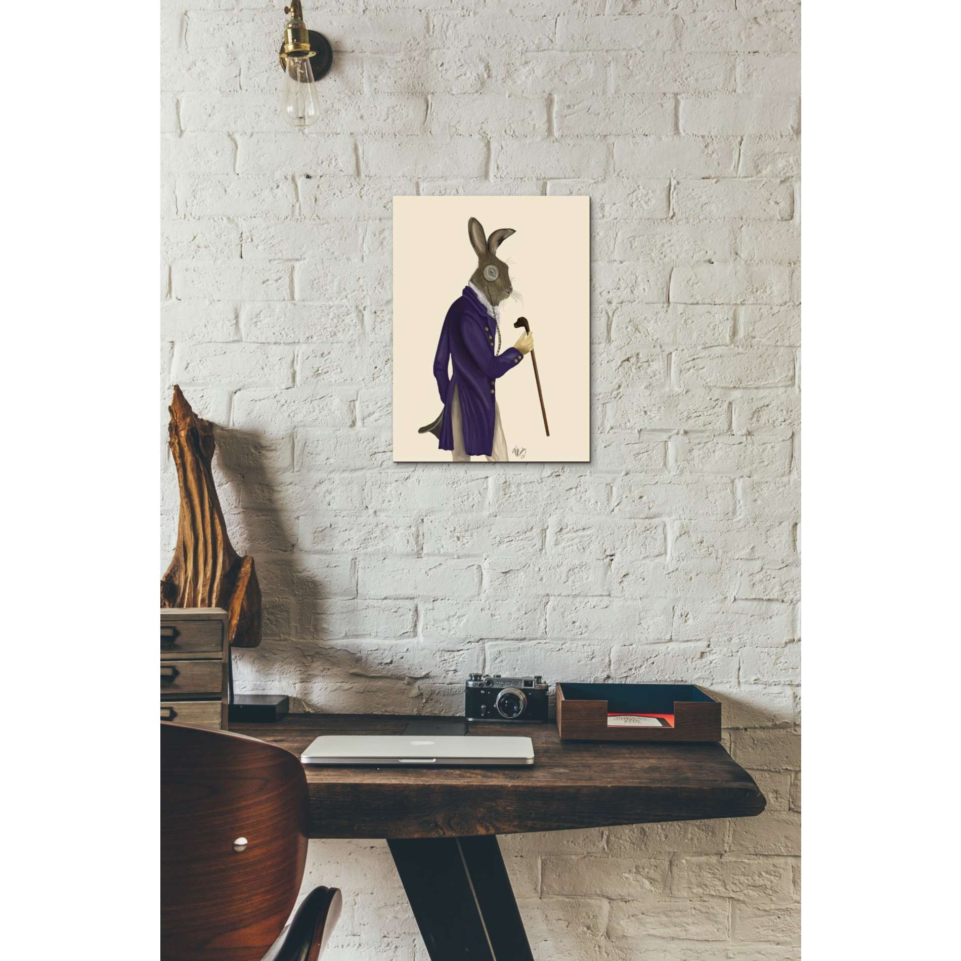 'Hare In Purple Coat' by Fab Funky, Giclee Canvas Wall Art