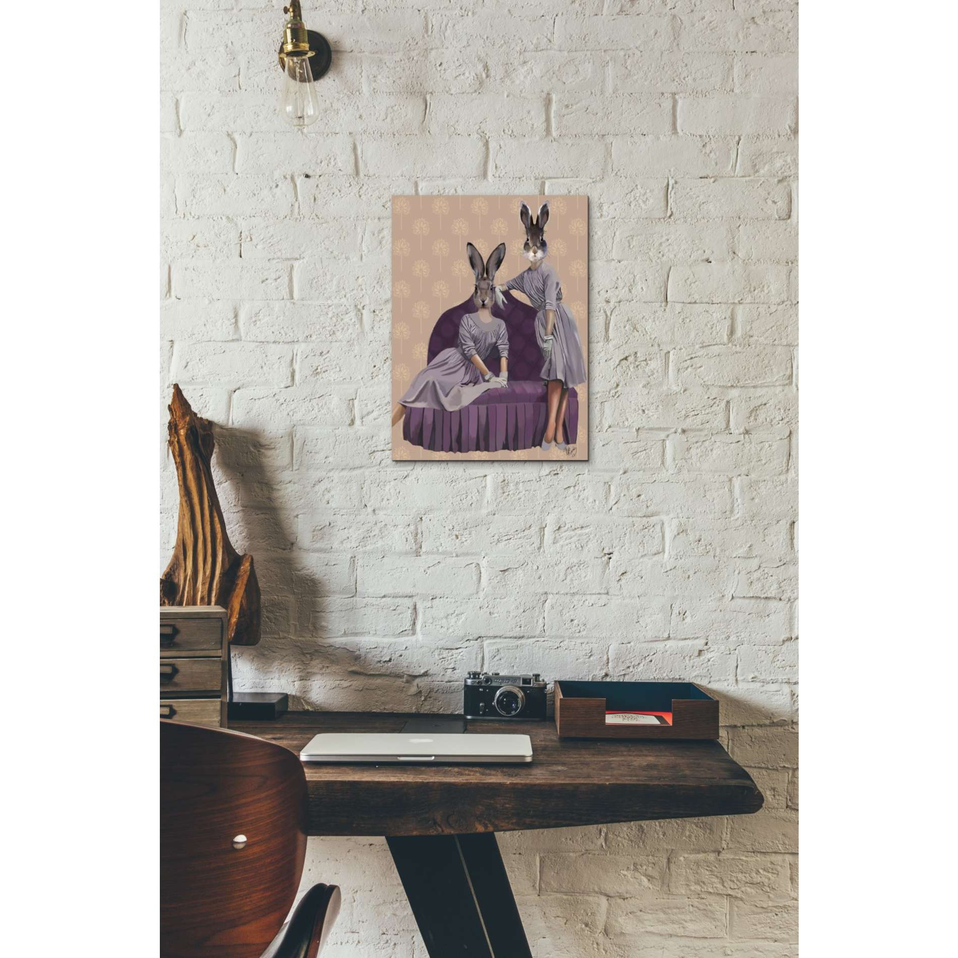 'Rabbits in Purple' by Fab Funky, Giclee Canvas Wall Art
