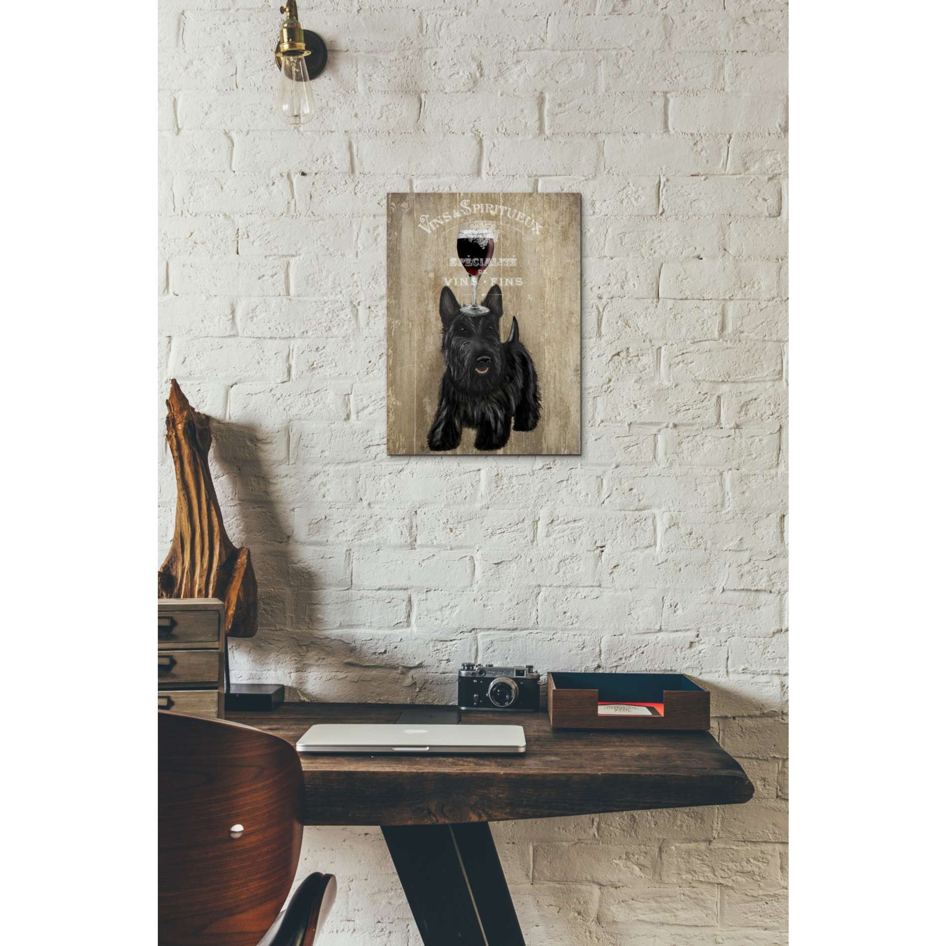 'Dog Au Vin, Scottish Terrier' by Fab Funky, Giclee Canvas Wall Art