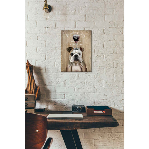 Image of 'Dog Au Vin, English Bulldog' by Fab Funky, Giclee Canvas Wall Art