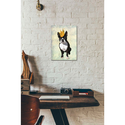 Image of 'Boston Terrier and Crown' by Fab Funky, Canvas Wall Art,12 x 16