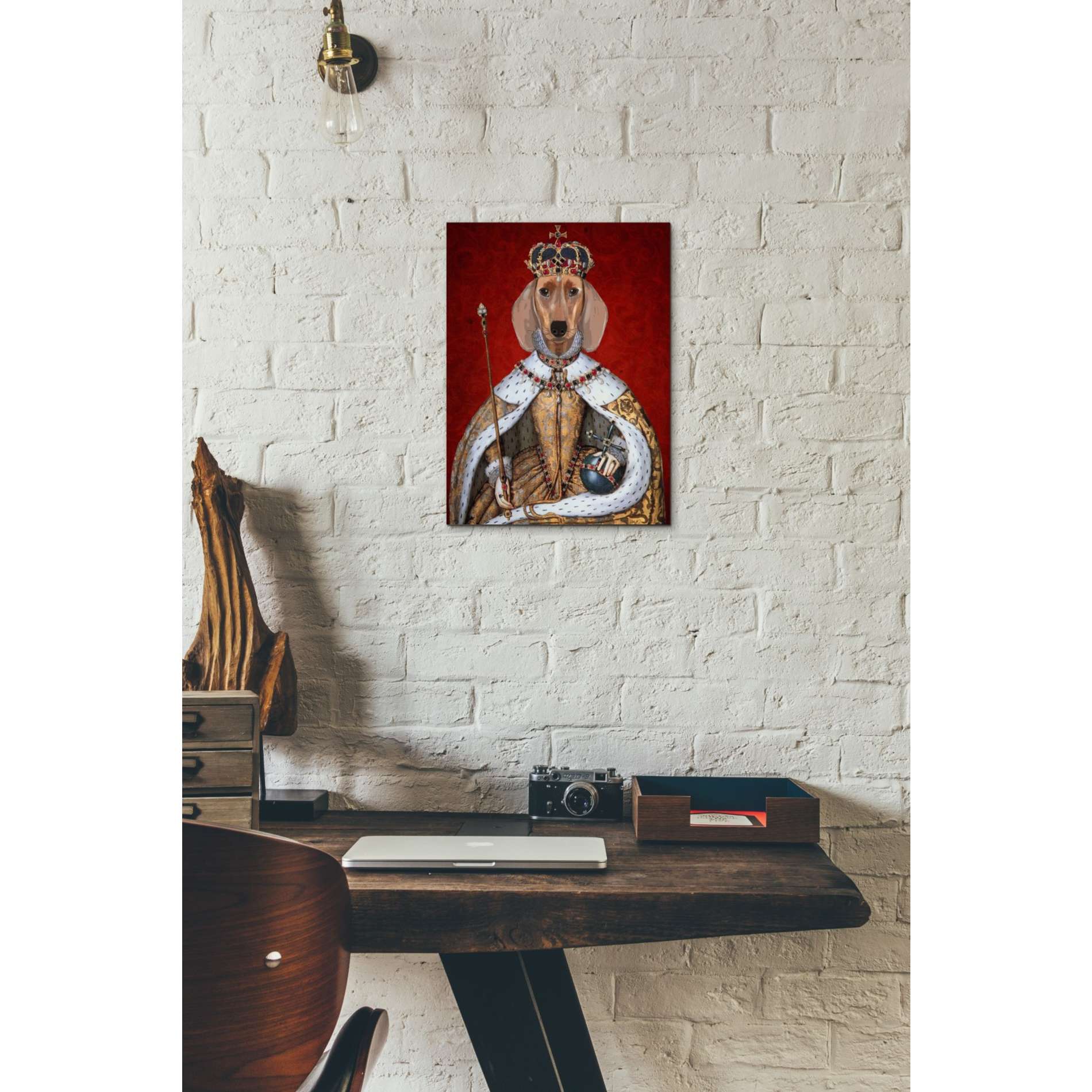 'Dachshund Queen' by Fab Funky, Giclee Canvas Wall Art