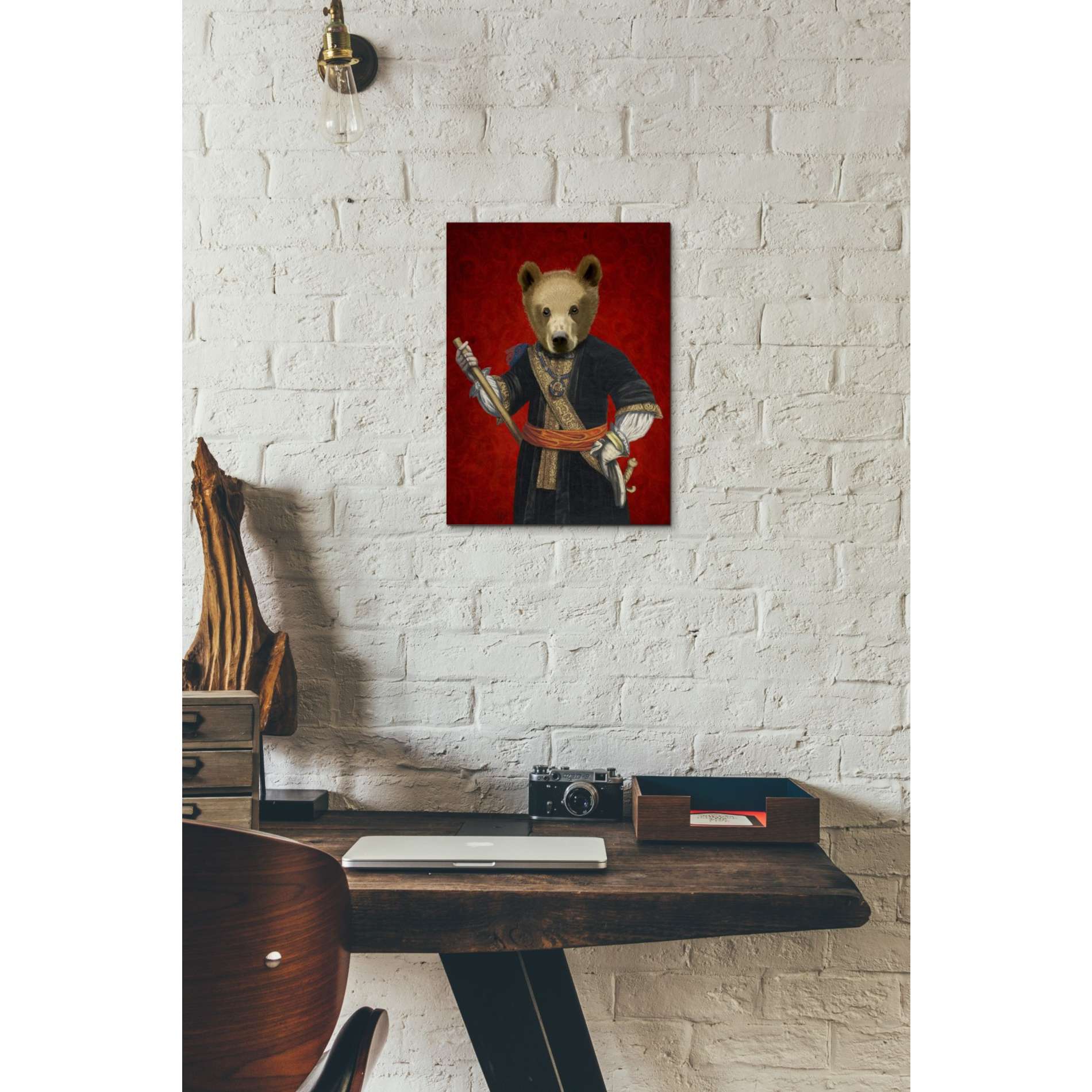 'Bear in Blue Robes' by Fab Funky, Giclee Canvas Wall Art