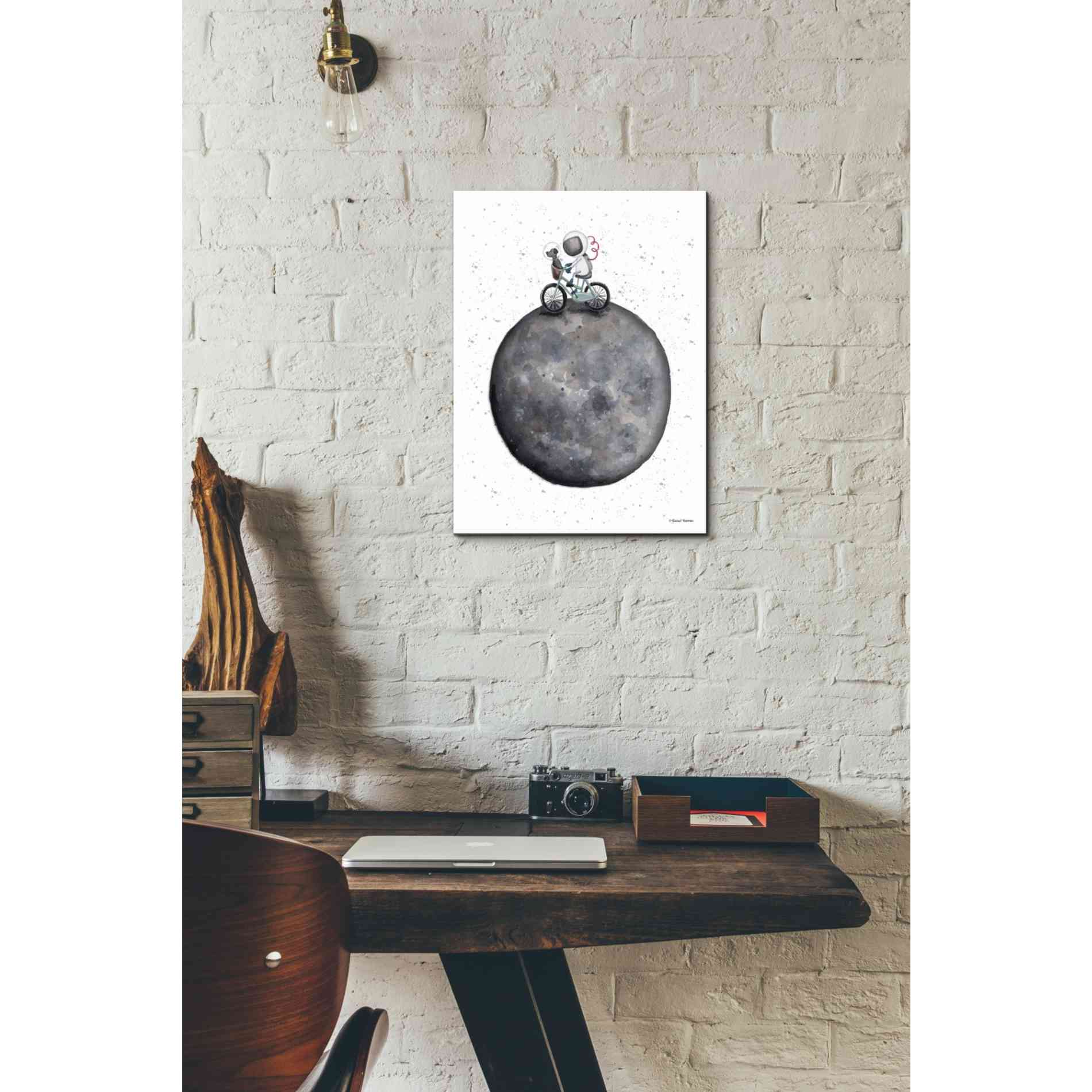 'Bike on Moon' by Rachel Nieman, Canvas Wall Art,12 x 16