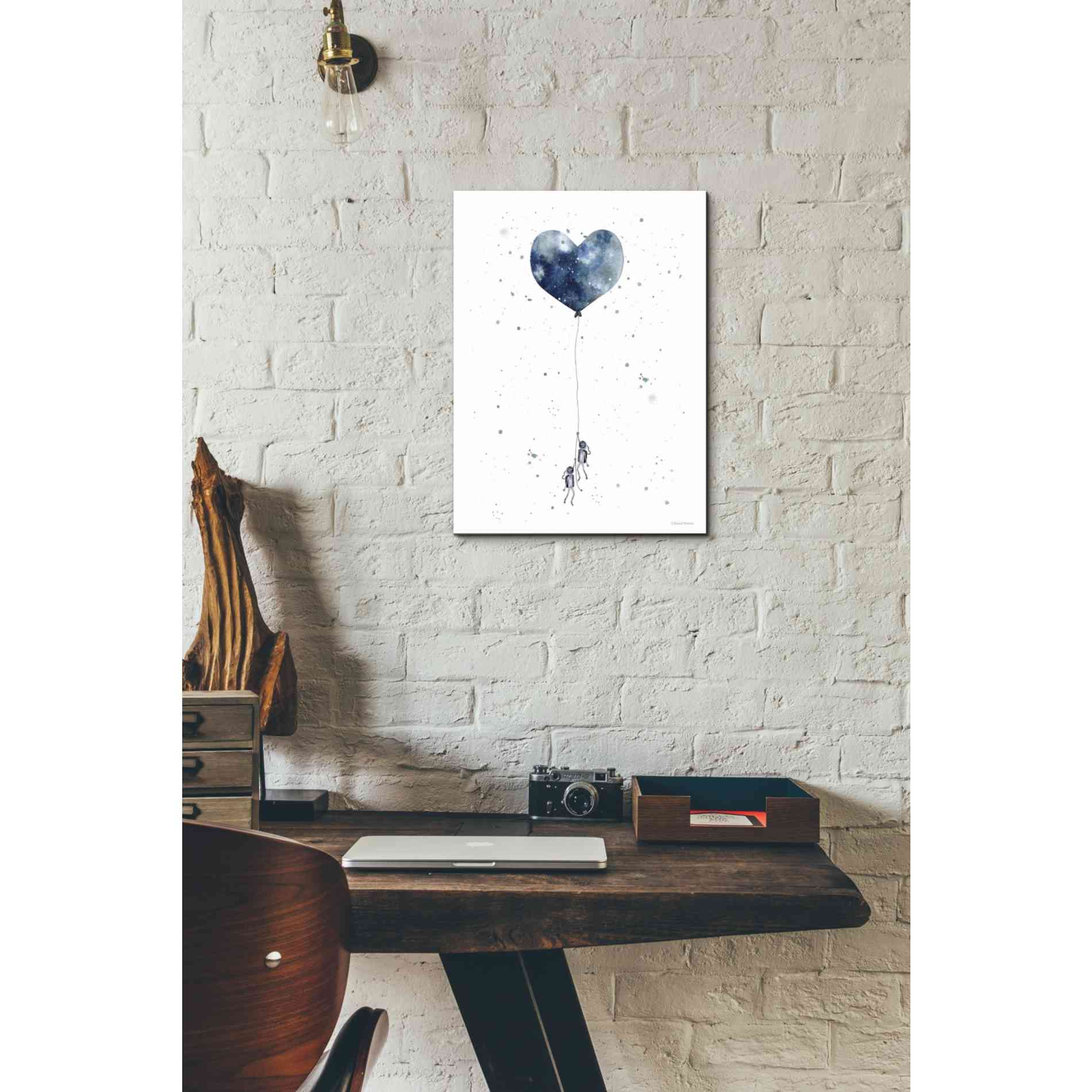 'Heart on Balloon' by Rachel Nieman, Canvas Wall Art,12 x 16
