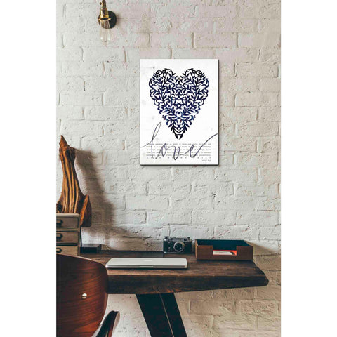 Image of 'Love Never Fails in Navy' by Cindy Jacobs, Giclee Canvas Wall Art