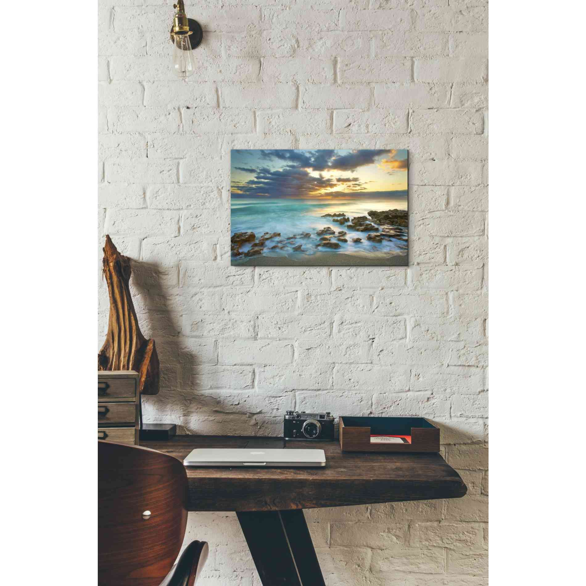 'Ocean Sunrise' by Patrick Zephyr, Canvas Wall Art,18 x 12