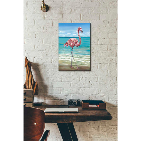Image of 'Beach Walker Flamingo I' by Carolee Vitaletti, Giclee Canvas Wall Art