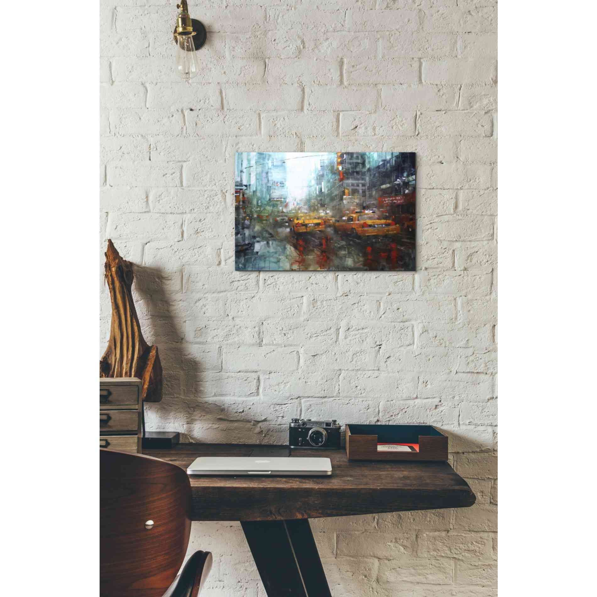 'Times Square Reflections' by Mark Lague, Canvas Wall Art,18 x 12