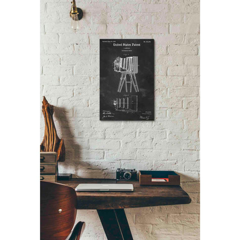 Image of 'Photographic Camera Blueprint Patent Chalkboard' Canvas Wall Art,12 x 18