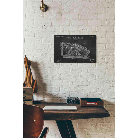 Image of 'Calculating Machine Blueprint Patent Chalkboard' Canvas Wall Art,18 x 12