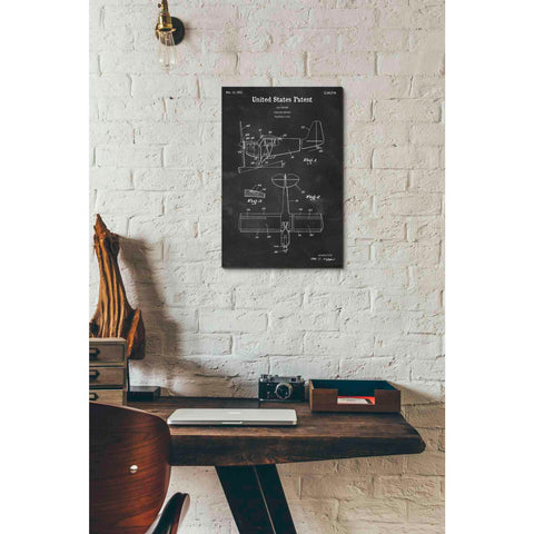 Image of 'High-Life Airplane Blueprint Patent Chalkboard' Canvas Wall Art,12 x 18