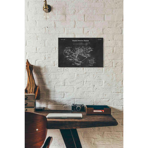 '3D Printer Blueprint Patent Chalkboard' Canvas Wall Art,18 x 12