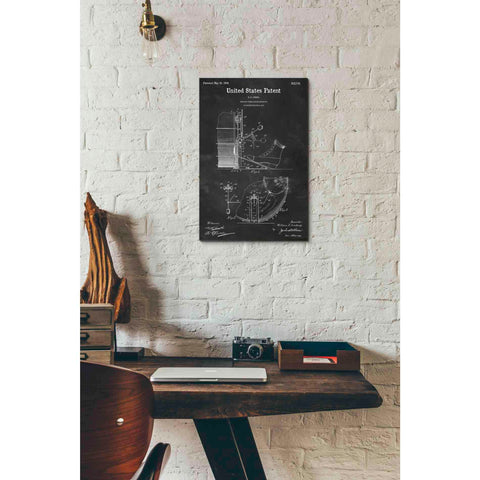 Image of 'Drum and Cymbal Blueprint Patent Chalkboard' Canvas Wall Art,12 x 18