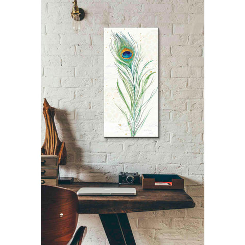 Image of 'Peacock Garden VI' by Anne Tavoletti, Canvas Wall Art,12 x 24