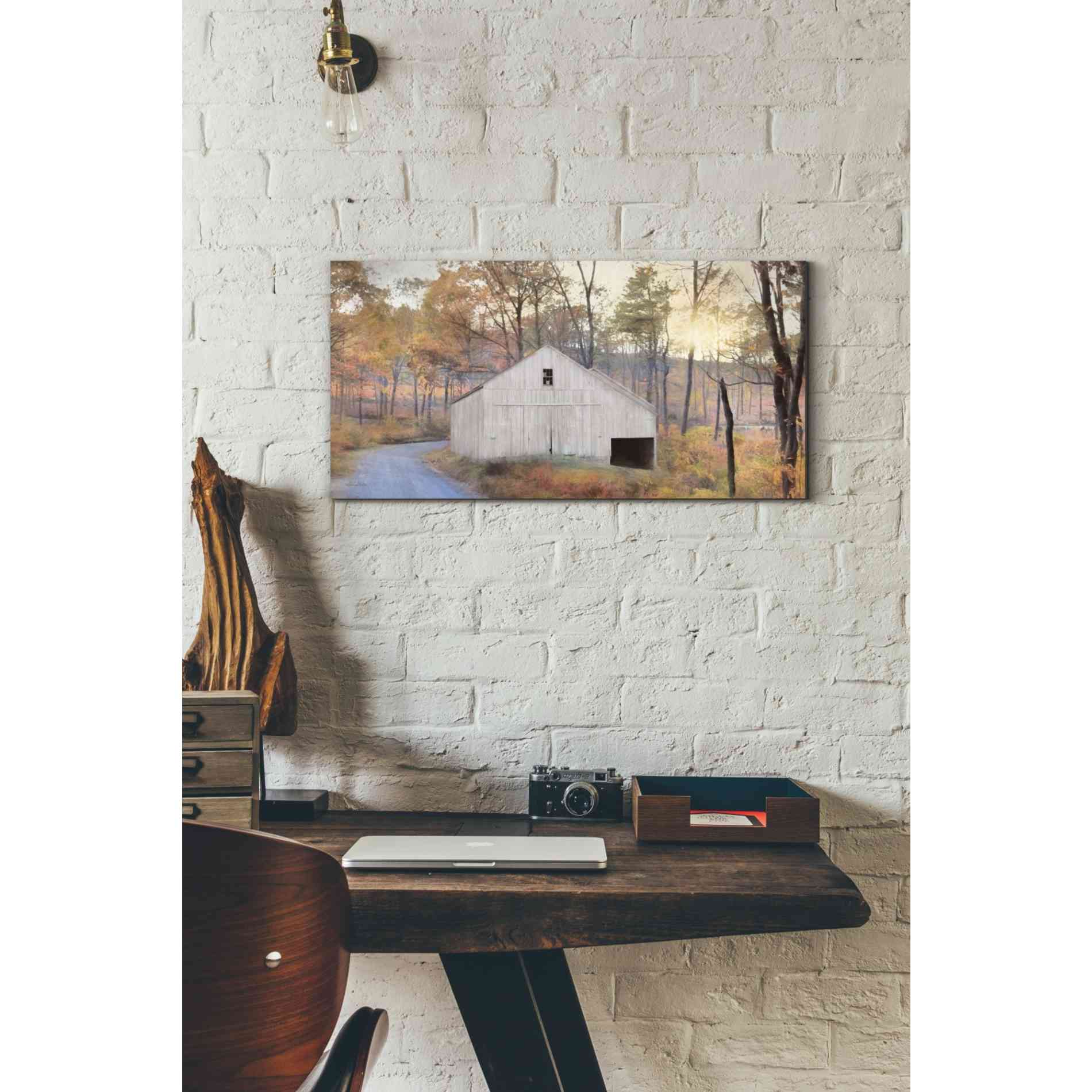 'Fall at the Barn' by Lori Deiter, Canvas Wall Art,24 x 12